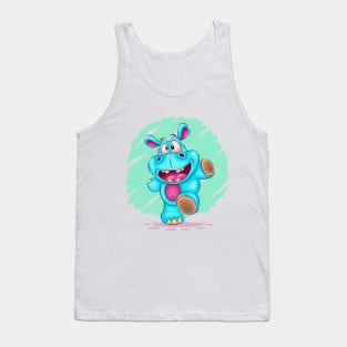 Cheerful cartoon hippo Tank Top